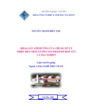 Luận văn Khảo sát ảnh hưởng của chế độ xử lý nhiệt đến chất lượng sản phẩm đồ hộpvụn cá tra nghiền