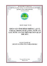 Luận văn Khảo sát tình hình nhiễm e. coli và coliforms trong nước uống, nước có gas, nước có cồn trên địa bàn quận Thủ Đức