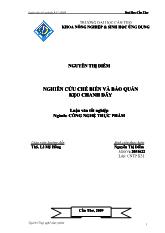 Luận văn Nghiên cứu chế biến và bảo quản kẹo chanh dây
