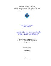 Luận văn Nghiên cứu quy trình chế biến bánh phồng nấm bào ngư