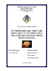 Luận văn Từ nhôm phế liệu điều chế phèn chua và từ phèn chua pha chế một số dược phẩm dùng ngoài da