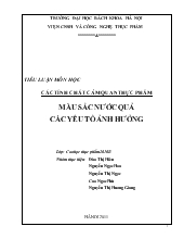 Tiểu luận Các tính chất cảm quan thực phẩm màu sắc nước quả các yếu tố ảnh hưởng