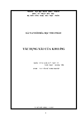 Bài tập môn hóa học thực phẩm - Tác dụng xấu của khoáng