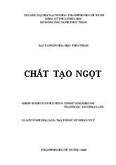 Chất tạo ngọt