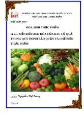 Đề tài Biến đổi sinh hóa của rau củ quả trong quá trình bảo quản và chế biến thực phẩm