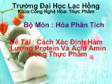 Đề tài Cách xác định hàm lượng protein và acid amin trong thực phẩm
