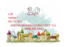 Đề tài Khủng hoảng lương thực và môi trường