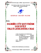 Đề tài Nghiên cứu quy trình sản xuất trà ô long đóng chai
