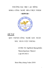 Đề tài Quy trình công nghệ sản xuất xúc xích tiệt trùng