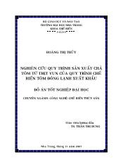 Đồ án Nghiên cứu quy trình sản xuất chả tôm từ thịt vụn của quy trình chế biến tôm đông lạnh xuất khẩu