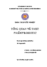 Khóa luận Tổng quan về thực phẩm probiotic