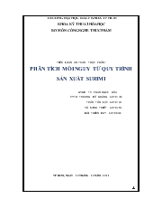 Tiểu luận An toàn thực phẩm - Phân tích mối nguy từ quy trình sản xuất surimi