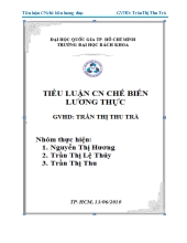 Tiểu luận Công nghệ chế biến lương thực