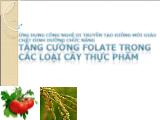 Ứng dụng công nghệ di truyền tạo giống mới giàu chất dinh dưỡng chức năng - Tăng cường folate trong các loại cây thực phẩm