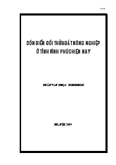 Luận văn Dồn điền đổi thửa đất nông nghiệp ở tỉnh Vĩnh Phúc hiện nay