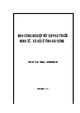 Luận văn Khu công nghiệp với sự phát triển kinh tế - Xã hội ở tỉnh hải dương