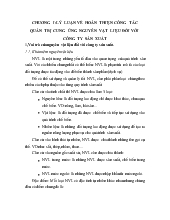 Lý luận về hoàn thiện công tác quản trị cung ứng nguyên vật liệu đối với công ty sản xuất