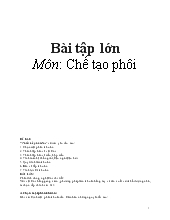 Bài tập lớn Môn: Chế tạo phôi