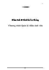 Phân tích và thiết kế hệ thống chương trình quản lý điểm sinh viên