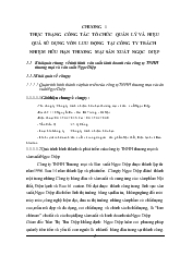 Thực trạng công tác tổ chức quản lý và hiệu quả sử dụng vốn lưu động tại công ty trách nhiệm hữu hạn thương mại sản xuất Ngọc Diệp