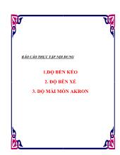 Báo cáo Độ bền kéo - Độ bền xé - độ mài mòn akron