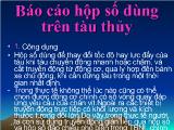 Báo cáo Hộp số dùng trên tàu thủy