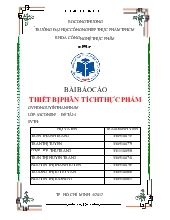 Báo cáo Thiết bị phân tích thực phẩm