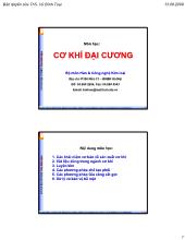 Bộ môn Hàn và công nghệ kim loại - Môn học: Cơ khí đại cương