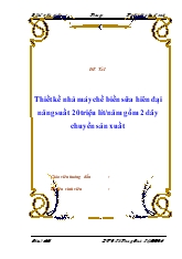 Đề án Thiết kế nhà máy chế biến sữa hiên đại năng suất 20 triệu lít/năm gồm 2 dây chuyền sản xuất