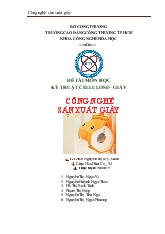 Đề tài Môn học kỹ thuật cellulose - Giấy công nghệ sản xuất giấy