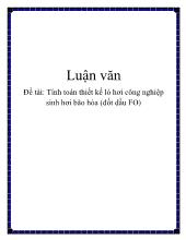 Đề tài: Tính toán thiết kế lò hơi công nghiệp sinh hơi bão hòa (đốt dầu FO)