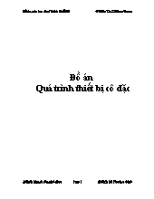 Đồ án Quá trình thiết bị cô đặc