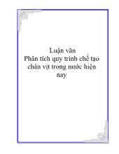 Luận văn Phân tích quy trình chế tạo chân vịt trong nước hiện nay