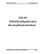 Luận văn Thiết kế hệ thống phân loại và đếm sản phẩm theo kích thước