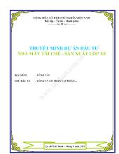Thuyết minh dự án đầu tư nhà máy tái chế - Sản xuất lốp xe
