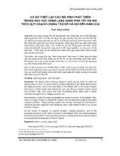 Cơ sở thiết lập các mô hình phát triển trong khu vực hành lang xanh phía tây hà nội theo quy hoạch chung thủ đô Hà Nội đến năm 2030
