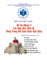 Đề tài Các máy móc thiết bị dùng trong sản xuất nước giải khát