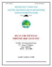 Đồ án Chi tiết máy thiết kế hộp giảm tốc
