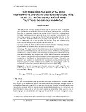 Hoàn thiện công tác quản lý tài chính theo hướng tự chủ các tổ chức khoa học công nghệ trong các trường đại học khối kỹ thuật trực thuộc bộ giáo dục và đào tạo