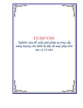 Luận văn Nghiên cứu đề xuất giải pháp tự ứng cấp năng lượng cho thiết bị đẩy từ máy phụ trên tàu cá cỡ nhỏ