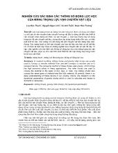Nghiên cứu xác định các thông số động lực học của máng trọng lực vận chuyển vật liệu