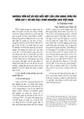 Những vấn đề xã hội nổi bật của liên minh Châu Âu năm 2011 và bài học kinh nghiệm cho Việt Nam
