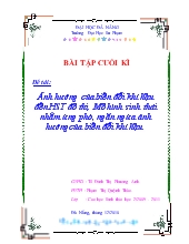 Đề tài Ảnh hưởng của biến đổi khí hậu đến hệ sinh thái đô thị - Mô hình sinh thái nhằm ứng phó, ngăn ngừa ảnh hưởng của biến đổi khí hậu