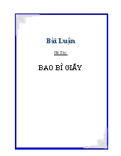 Đề tài Bao bì giấy