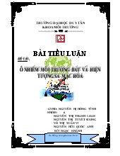 Đề tài Ô nhiễm môi trường đất và hiện tượng sa mạc hóa