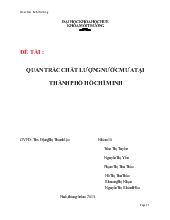 Đề tài Quan trắc chất lượng nước mưa tại thành phố Hồ Chí Minh