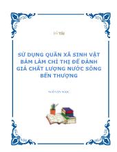 Đề tài Sử dụng quần xã sinh vật bám làm chỉ thị để đánh giá chất lượng nước sông bến thượng