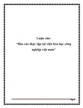 Luận văn Thực tập tại viện hóa học công nghiệp Việt Nam