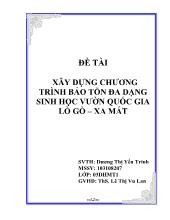 Luận văn Xây dựng chương trình bảo tồn đa dạng sinh học vườn quốc gia Lò Gò – Xa Mát