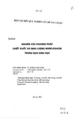 Nghiên cứu phương pháp chiết xuất và định lượng Norfloxacin trong dịch sinh học